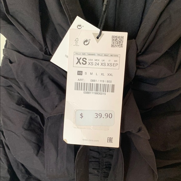 BNWT Drapped Mini Black Dress by ZARA - Picture 4 of 9